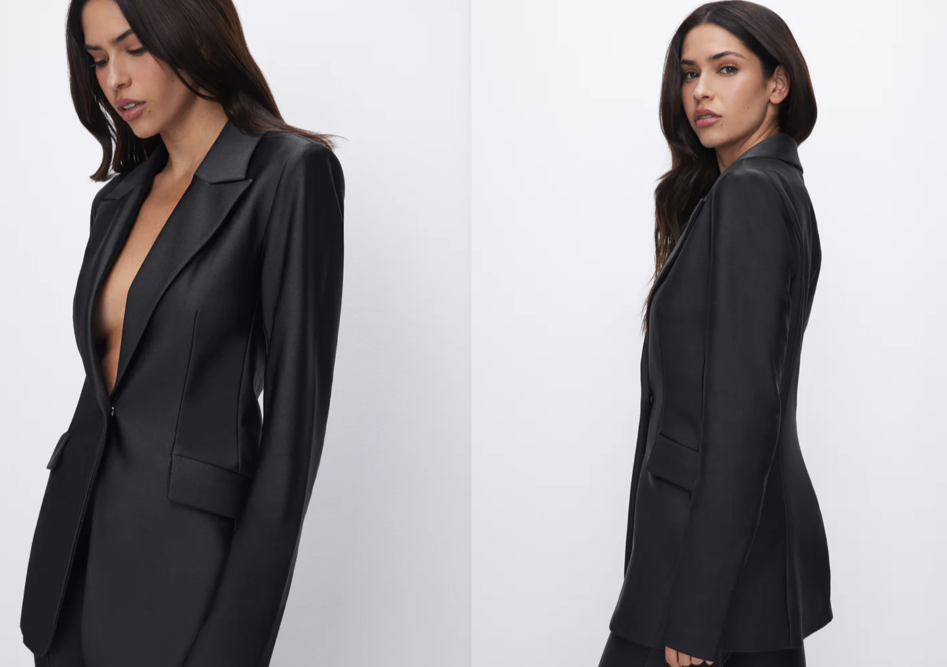 Good American Compression Shine Sculpted Blazer